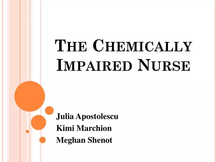 the chemically impaired nurse