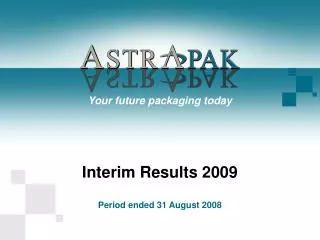 Interim Results 2009