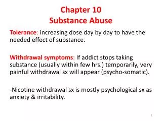 Chapter 10 Substance Abuse