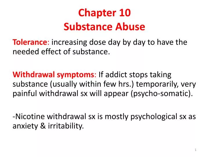 chapter 10 substance abuse