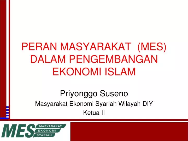 peran masyarakat mes dalam pengembangan ekonomi islam