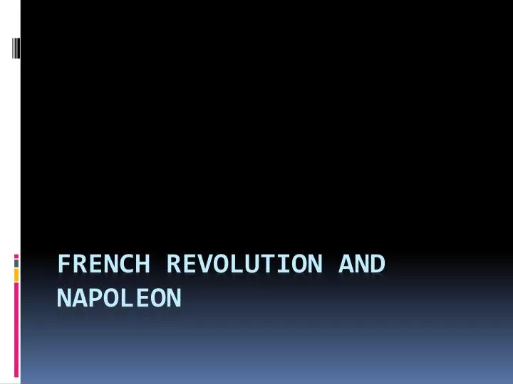 french revolution and napoleon