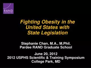 Fighting Obesity in the United States with State Legislation