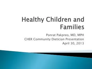 Healthy Children and Families