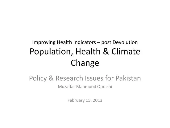 improving health indicators post devolution population health climate change