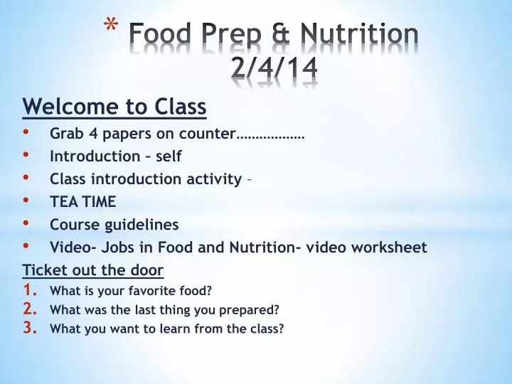 food prep nutrition 2 4 14