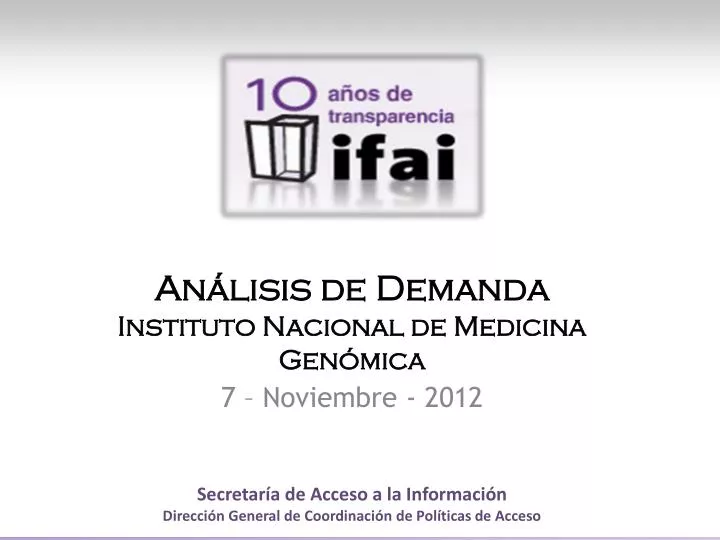 an lisis de demanda instituto nacional de medicina gen mica