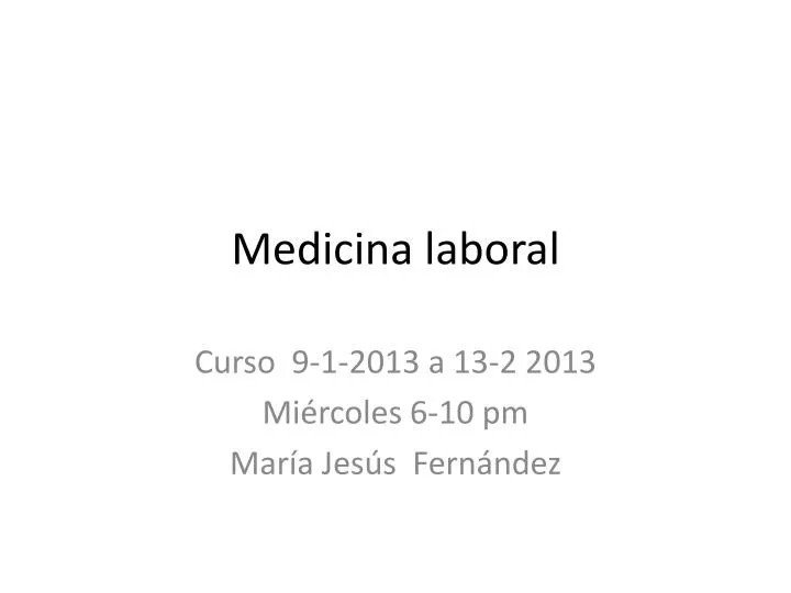 medicina laboral