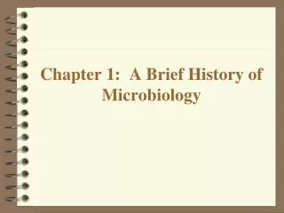 Chapter 1: A Brief History of Microbiology