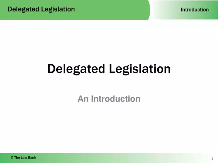 delegated legislation