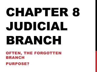 Chapter 8 Judicial Branch