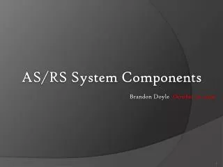 AS/RS System Components