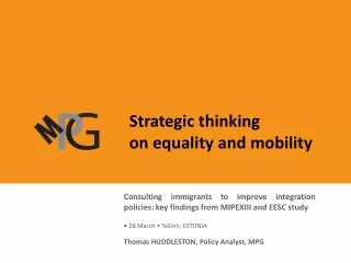 Strategic thinking on equality and mobility