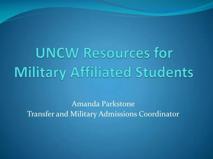 uncw resources for military affiliated students