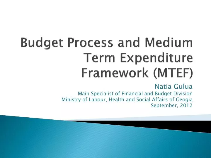 budget process and medium term expenditure framework mtef