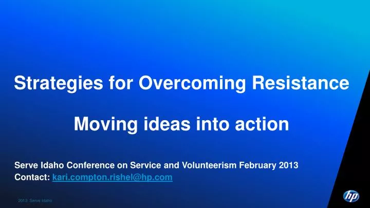 strategies for overcoming resistance moving ideas into action