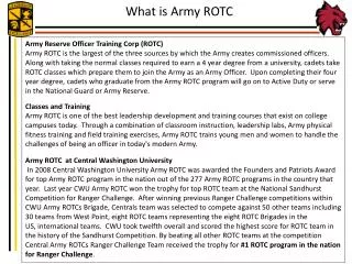 Army Reserve Officer Training Corp (ROTC)