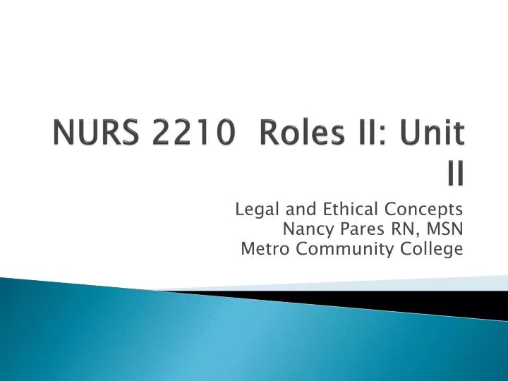 nurs 2210 roles ii unit ii