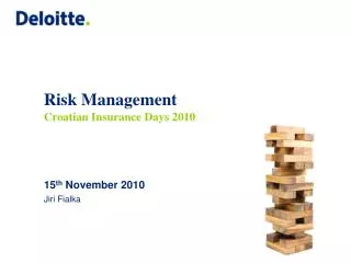 Risk Management Croatian Insurance Days 2010