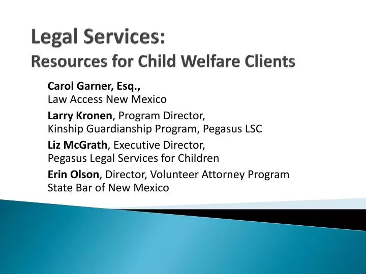 legal services resources for child welfare clients
