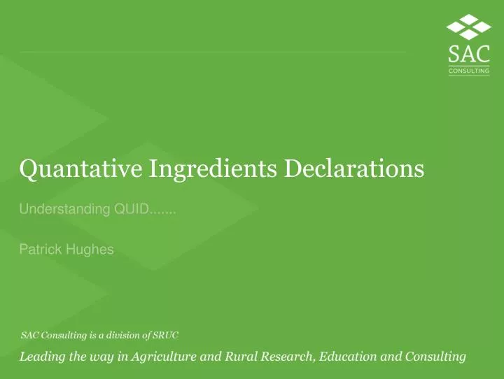 quantative ingredients declarations