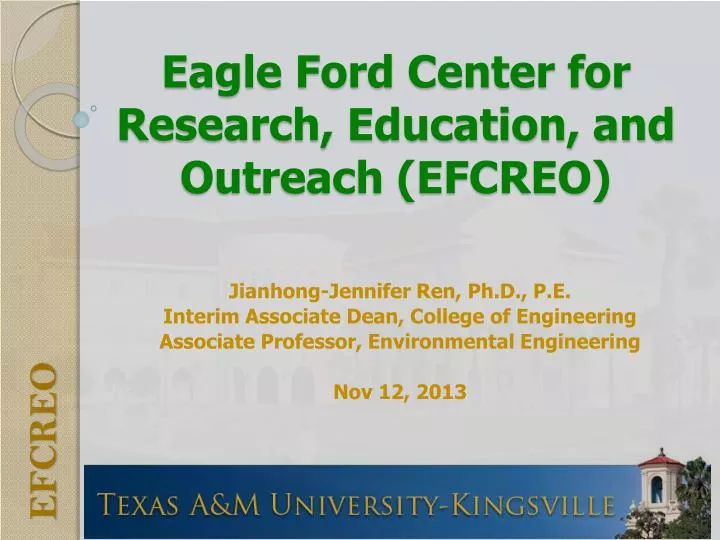eagle ford center for research education and outreach efcreo