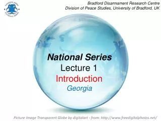 National Series Lecture 1 Introduction Georgia
