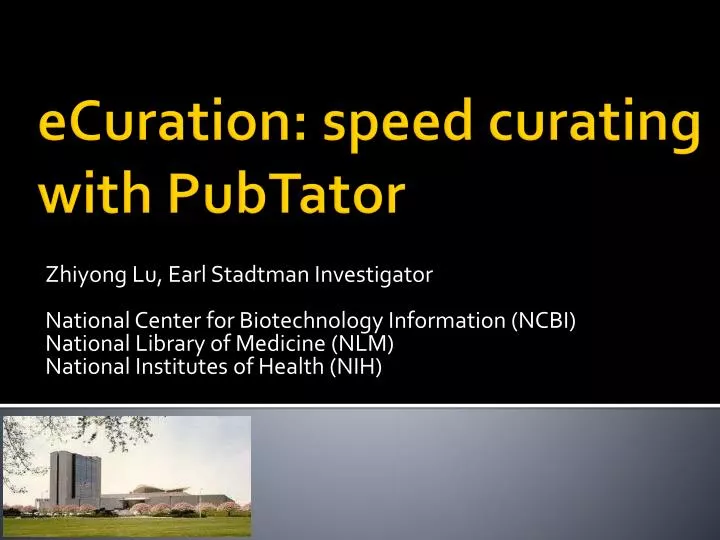 ecuration speed curating with pubtator