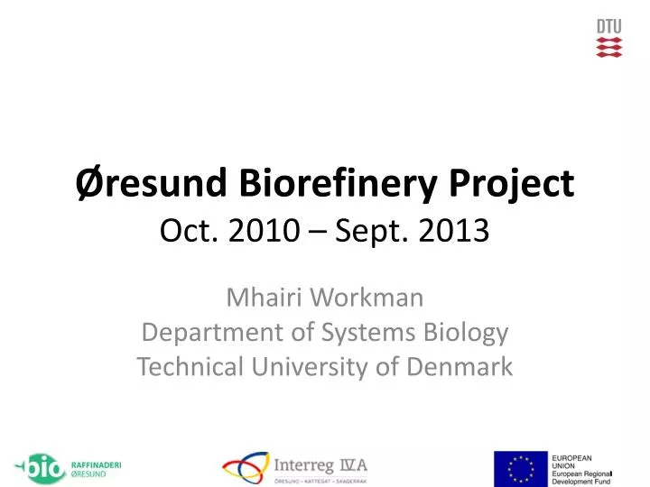 resund biorefinery project oct 2010 sept 2013