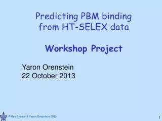 Predicting PBM binding from HT-SELEX data Workshop Project