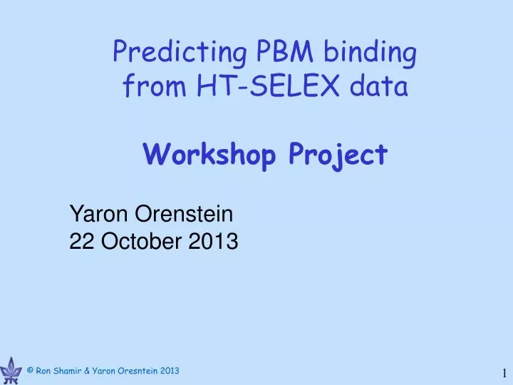 predicting pbm binding from ht selex data workshop project