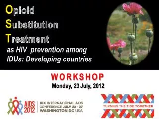 as HIV prevention among IDUs: Developing countries