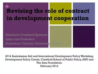 Revising the role of contract in development cooperation