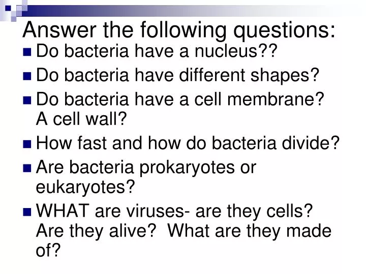 answer the following questions