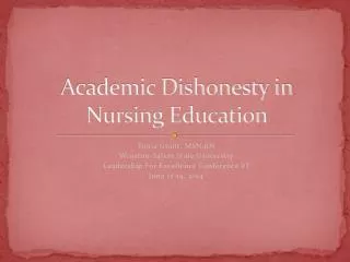 Academic Dishonesty in Nursing Education