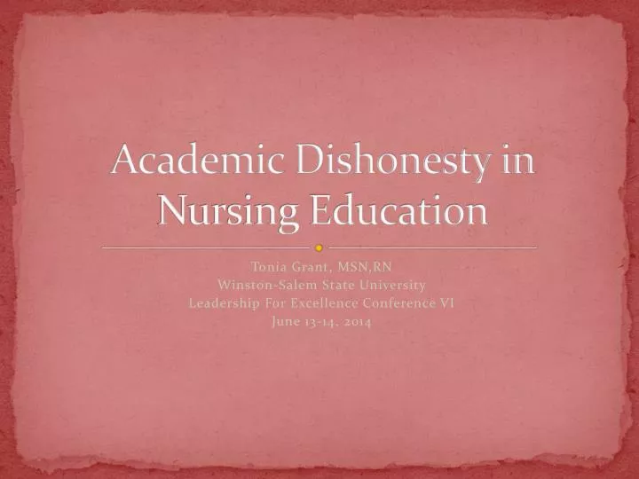academic dishonesty in nursing education