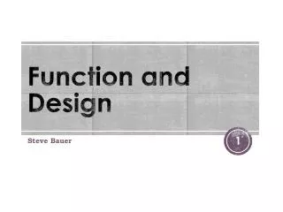 Function and Design