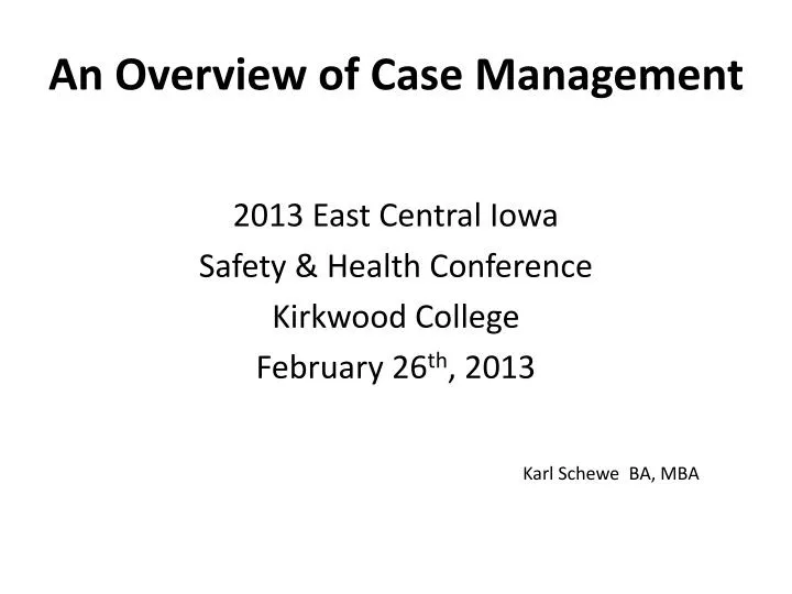 an overview of case management