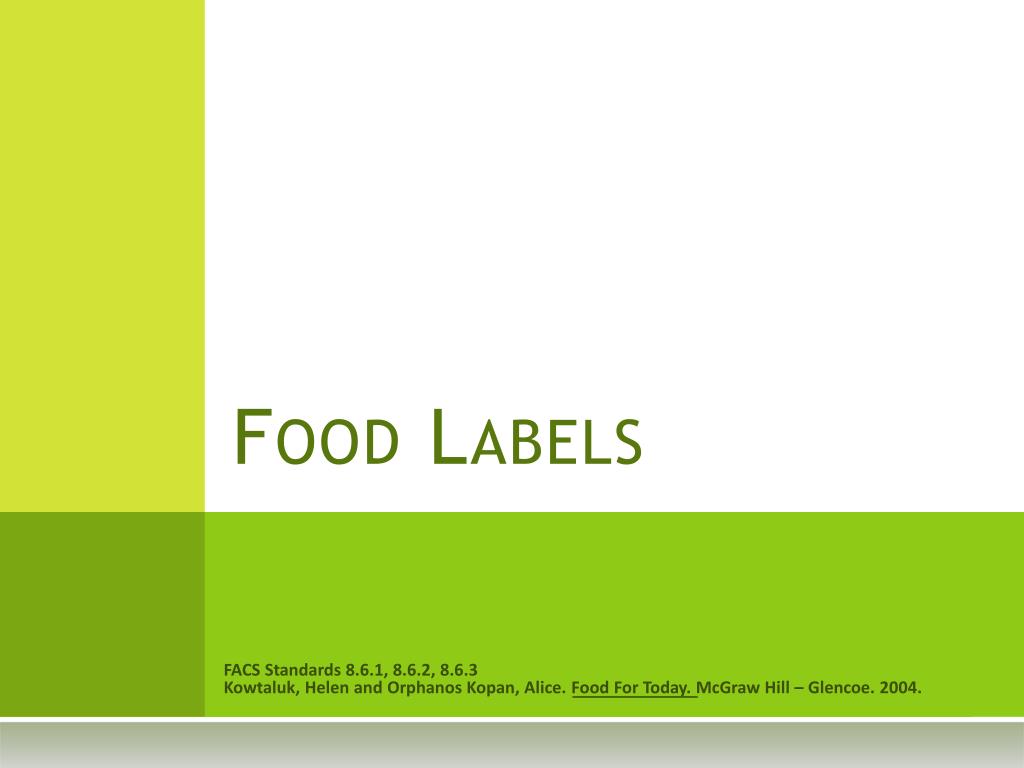PPT - Food Labels PowerPoint Presentation, free download - ID:1603647