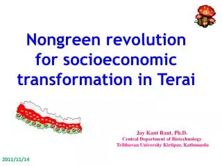 Nongreen revolution for socioeconomic transformation in Terai