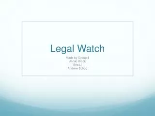 Legal Watch