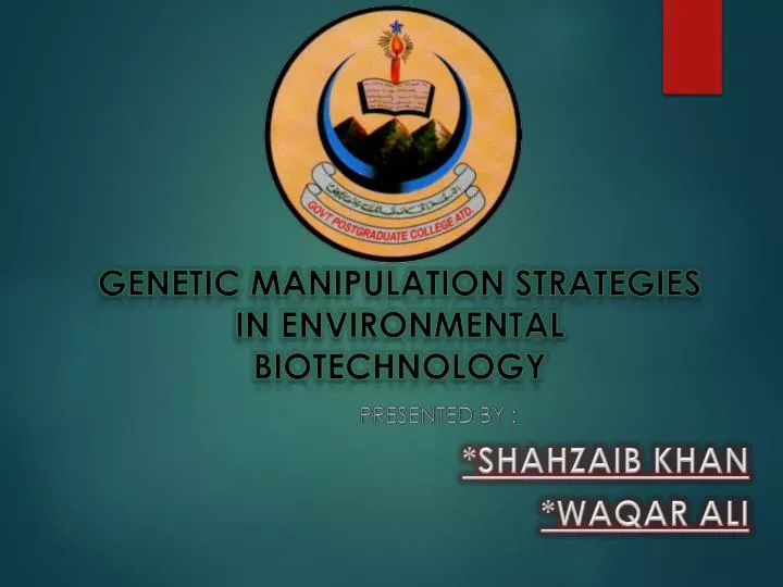 genetic manipulation strategies in environmental biotechnology