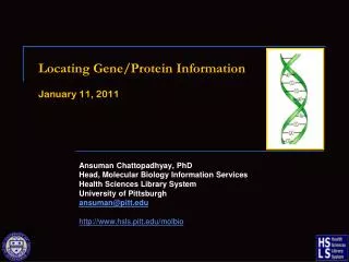 Locating Gene/Protein Information January 11, 2011