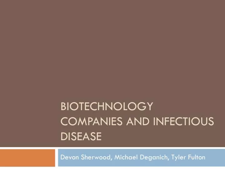 biotechnology companies and infectious disease