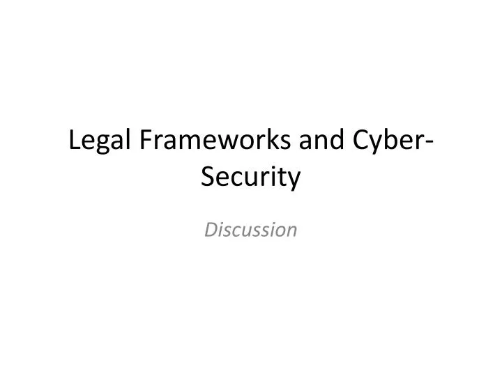 legal frameworks and cyber security