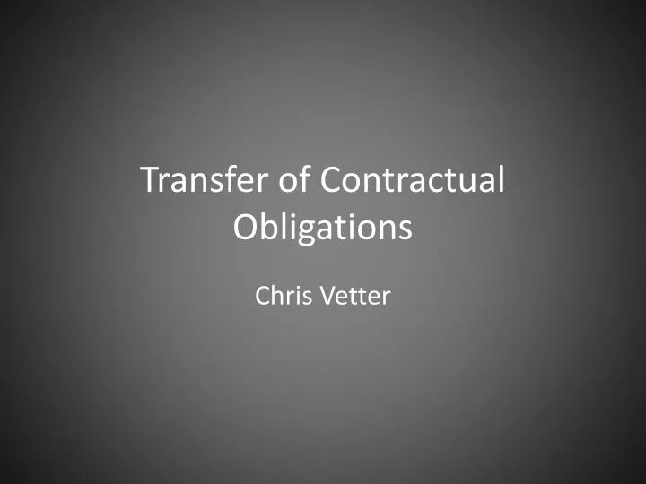 transfer of contractual obligations