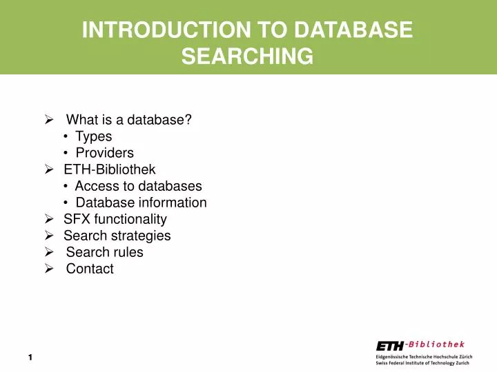 introduction to database searching