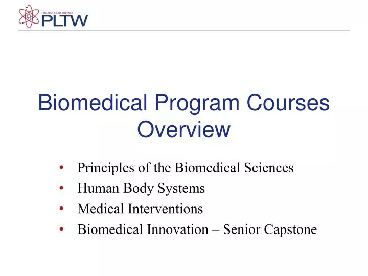 biomedical program courses overview