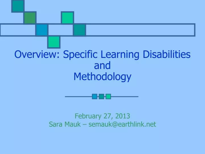 overview specific learning disabilities and methodology