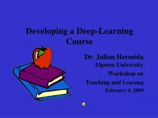 Developing a Deep-Learning Course